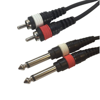 2x RCA male to 2x 6,3 Jack mono - 1,5m