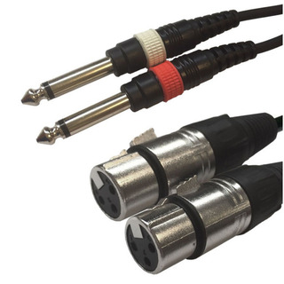 2x XLR female to 2x Jack male - 3m