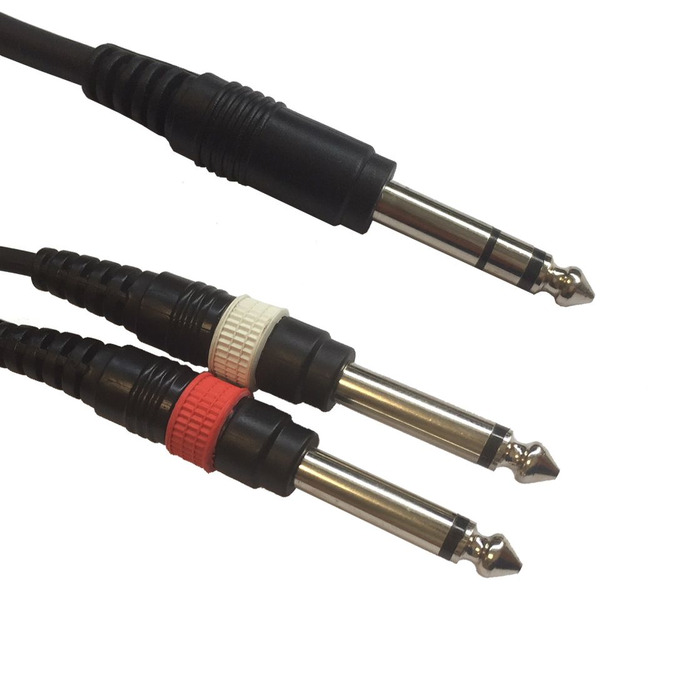 Jack 6,3mm Stereo to 2x Jack 6mm