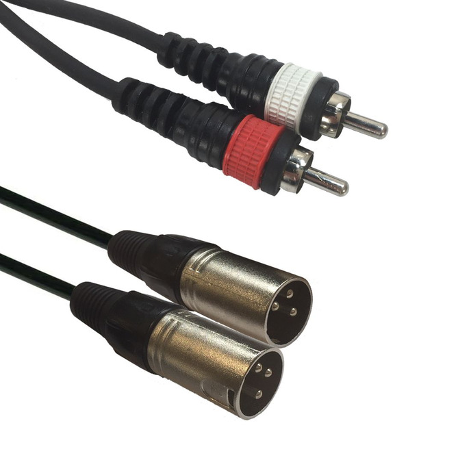 2x XLR Male to 2 x RCA - 1.5m