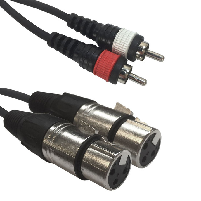 2x XLR female to 2x RCA - 1.5m