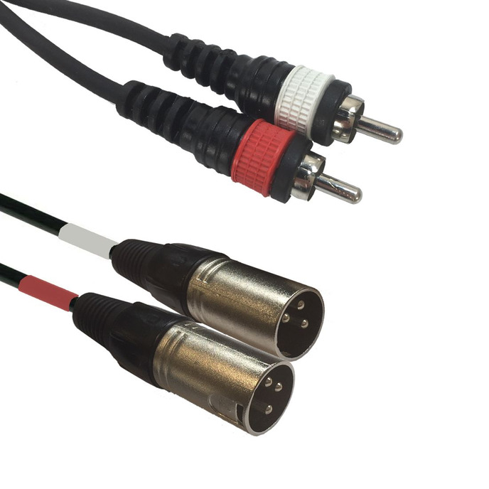 2x XLR Male to 2 x RCA - 5m