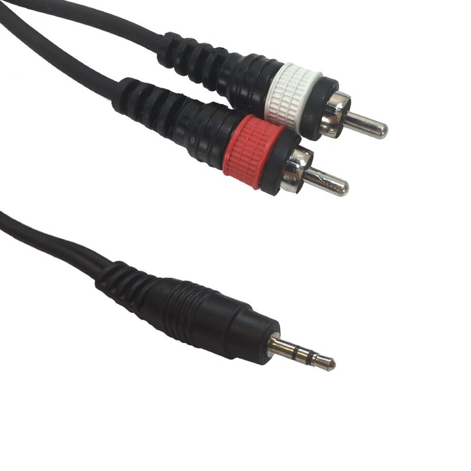 3,5 Jack Stereo to 2x RCA cinch - 3m