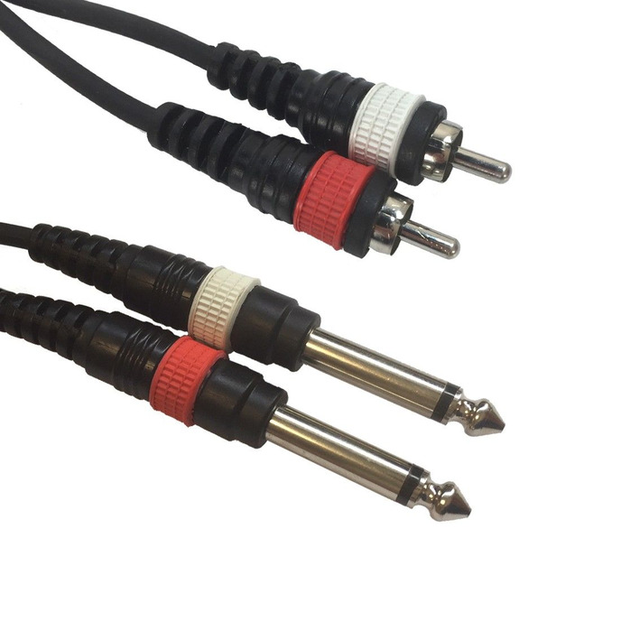 2x RCA male to 2x 6,3 Jack mono - 1,5m