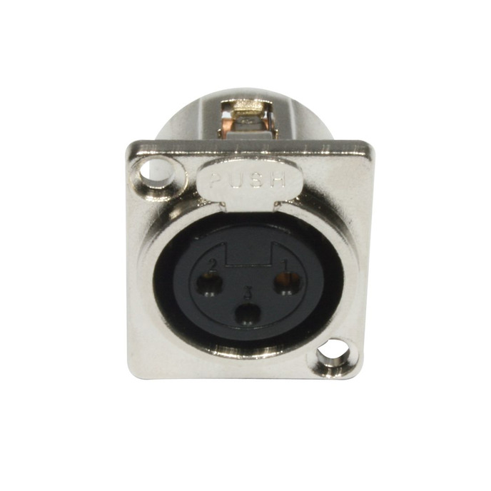 XLR 3 Pin Female Panel Connector Metal