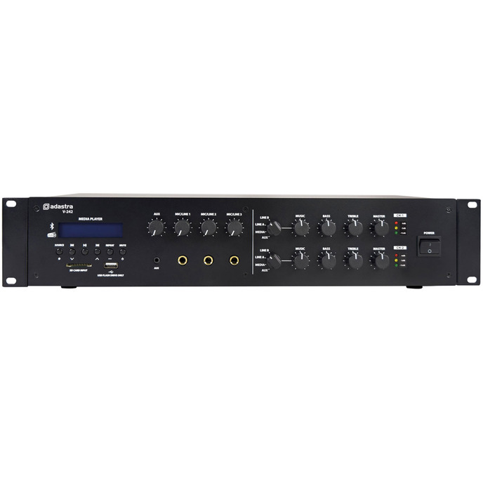 Adastra V-series Dual Zone 100V Mixer-Amplifiers 2x 240W