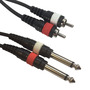 2x RCA male to 2x 6,3 Jack mono - 3m